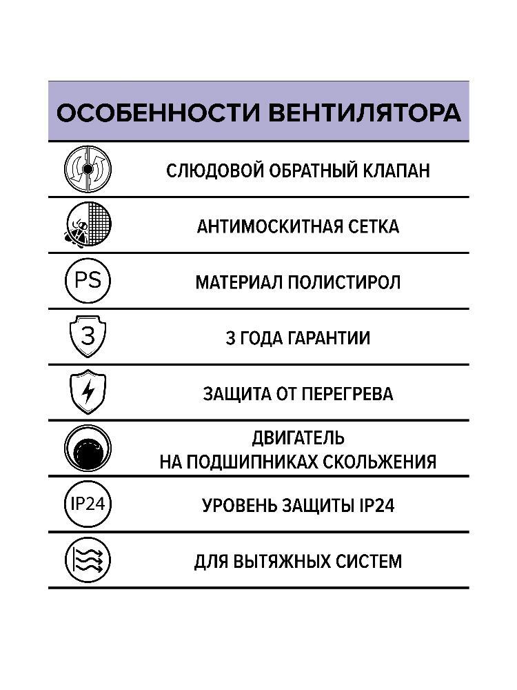 Вентилятор накладной B D100 сетка обр.клапан AURAMAX